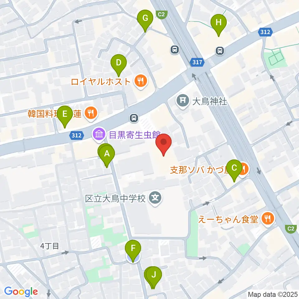 ヤマハ目黒センター周辺の駐車場・コインパーキング一覧地図