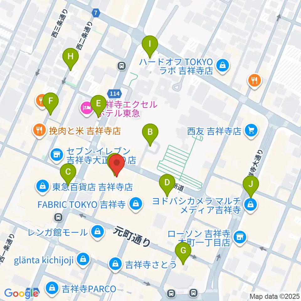 宮地楽器 吉祥寺センター周辺の駐車場・コインパーキング一覧地図