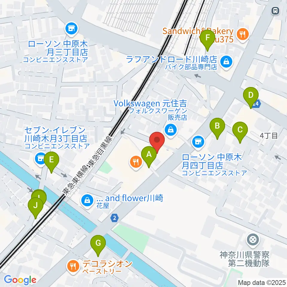 有隣堂 日吉ミュージックセンター周辺の駐車場・コインパーキング一覧地図