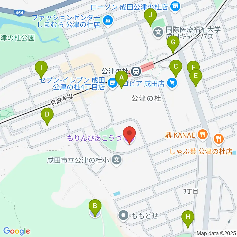 公津の杜コミュニティセンター もりんぴあこうづ周辺の駐車場・コインパーキング一覧地図