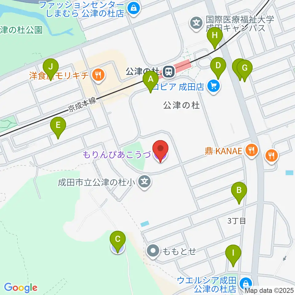 公津の杜コミュニティセンター もりんぴあこうづ周辺の駐車場・コインパーキング一覧地図