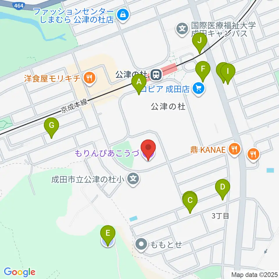 公津の杜コミュニティセンター もりんぴあこうづ周辺の駐車場・コインパーキング一覧地図