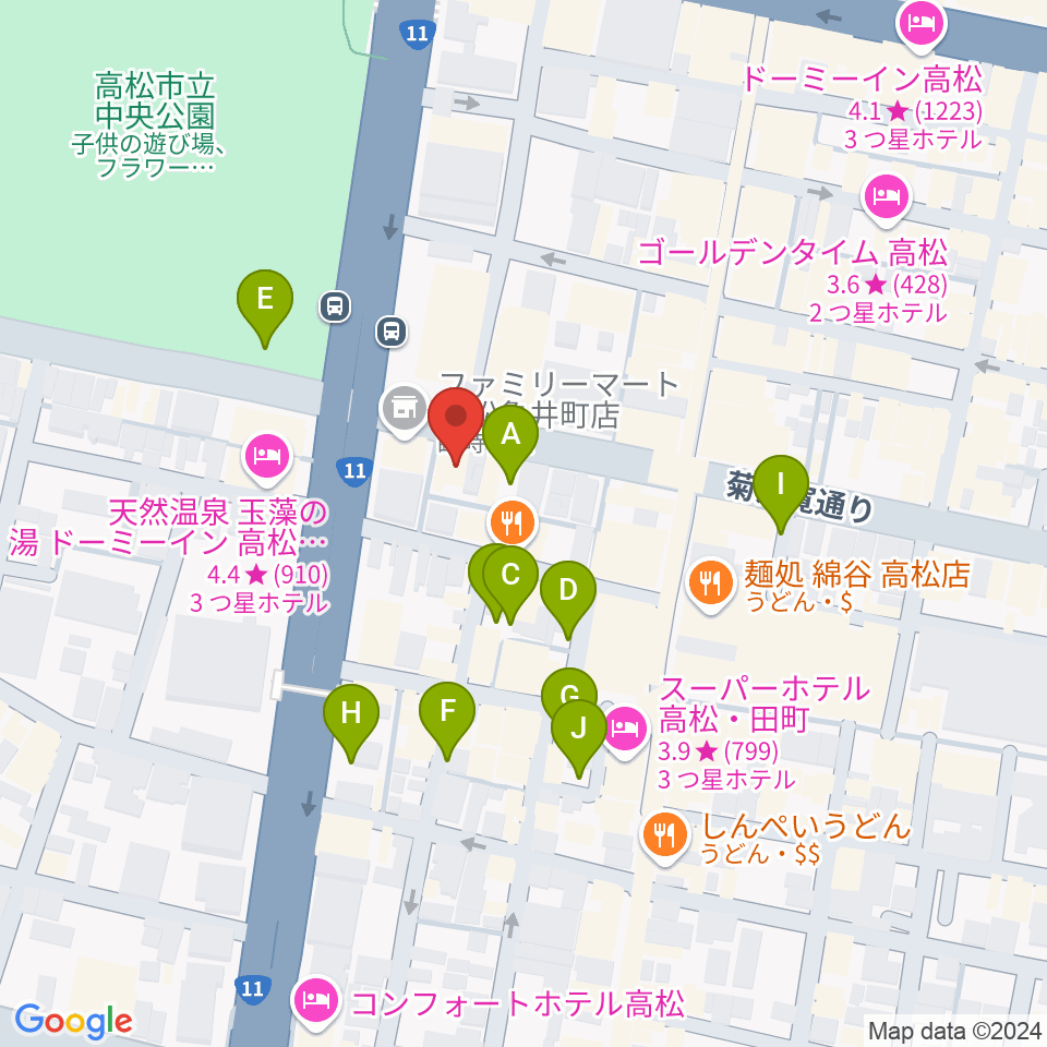 高松TOONICE周辺の駐車場・コインパーキング一覧地図