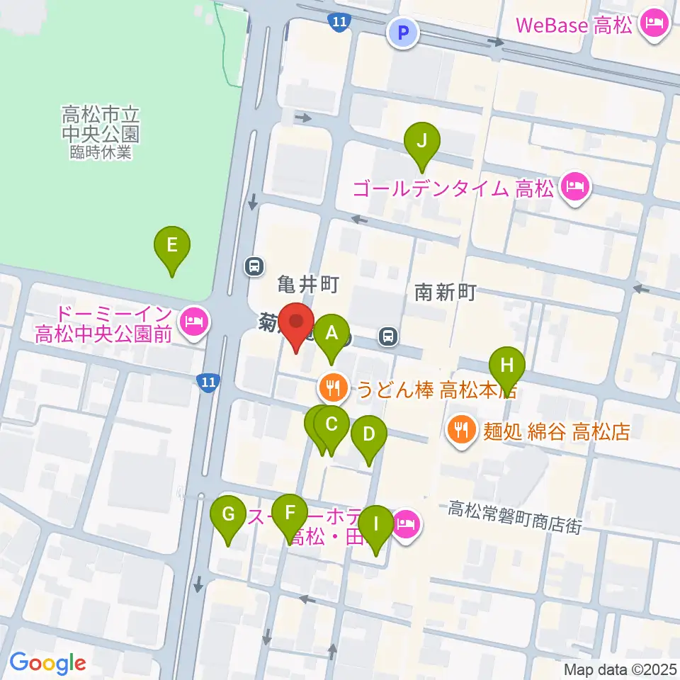 高松TOONICE周辺の駐車場・コインパーキング一覧地図