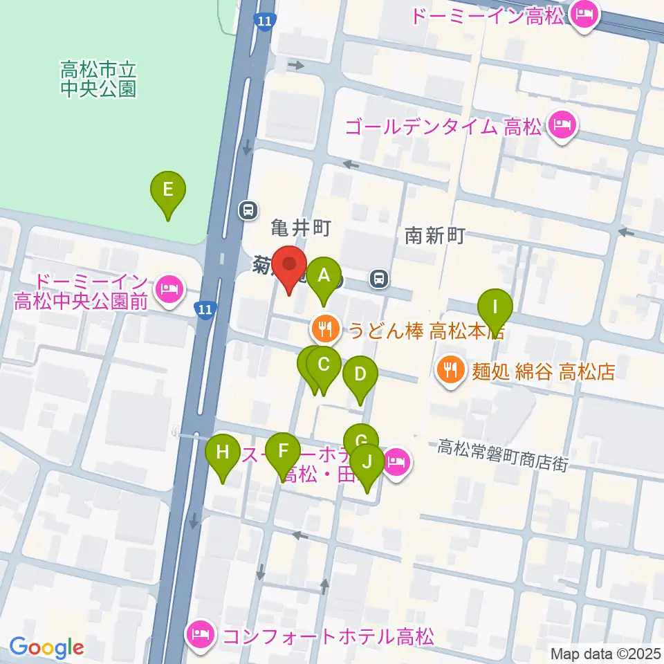高松TOONICE周辺の駐車場・コインパーキング一覧地図