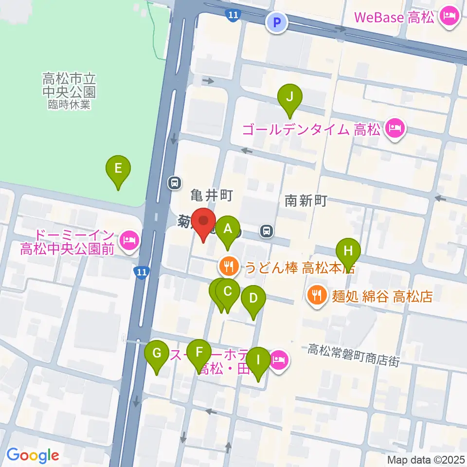 高松TOONICE周辺の駐車場・コインパーキング一覧地図