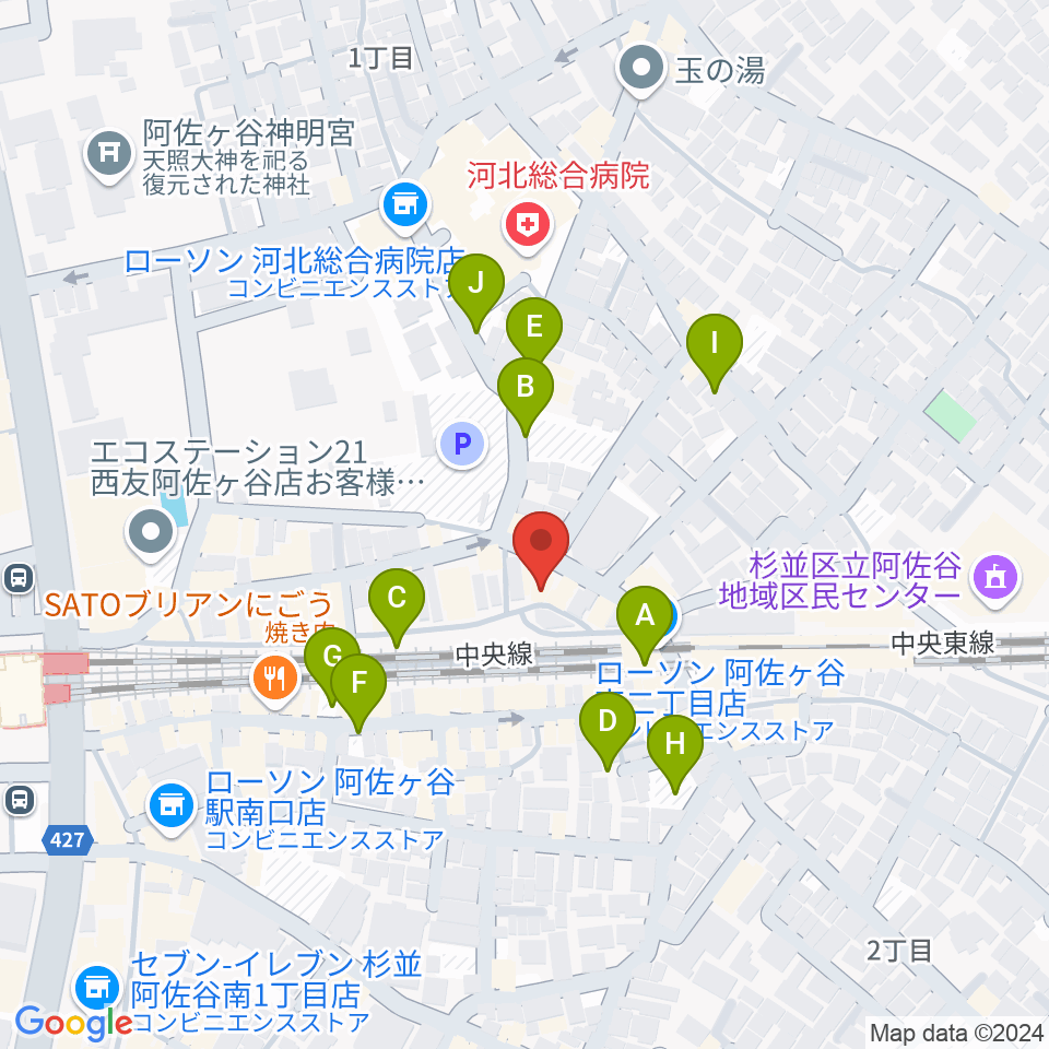 アイネビッテ音楽教室周辺の駐車場・コインパーキング一覧地図