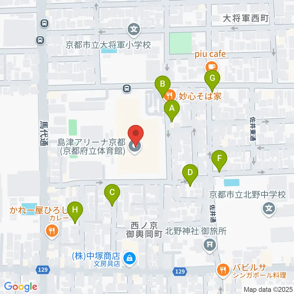 島津アリーナ京都周辺の駐車場・コインパーキング一覧地図
