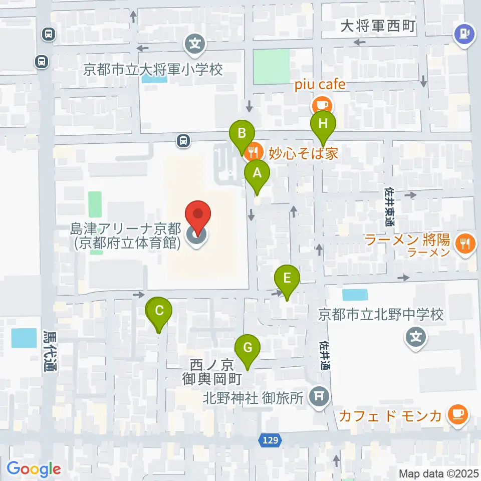 島津アリーナ京都周辺の駐車場・コインパーキング一覧地図