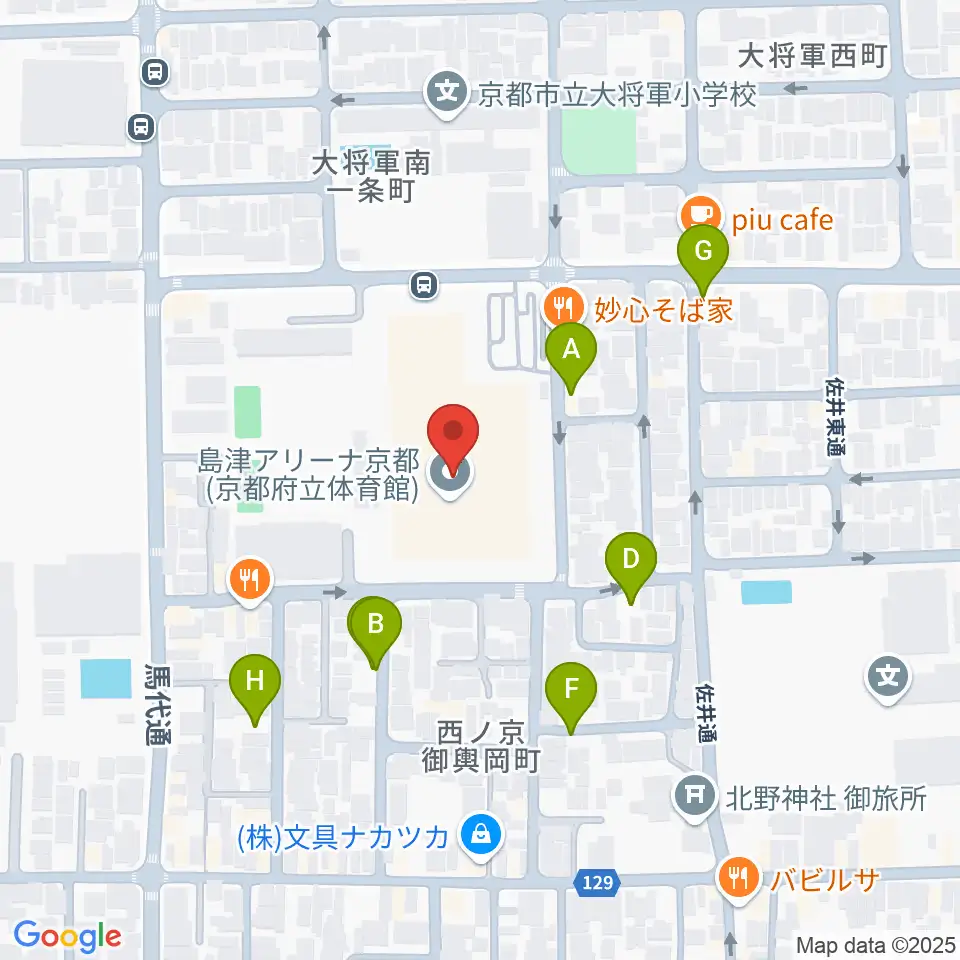 島津アリーナ京都周辺の駐車場・コインパーキング一覧地図