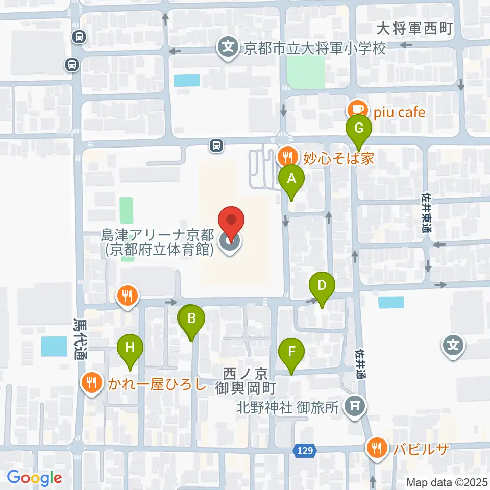 島津アリーナ京都周辺の駐車場・コインパーキング一覧地図