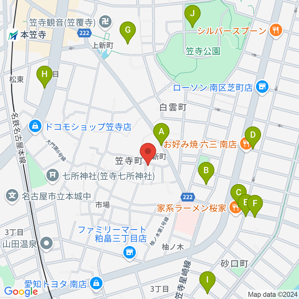 カジタ・ミュージック・スクール南教室周辺の駐車場・コインパーキング一覧地図