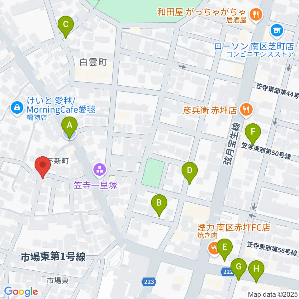 カジタ・ミュージック・スクール南教室周辺の駐車場・コインパーキング一覧地図
