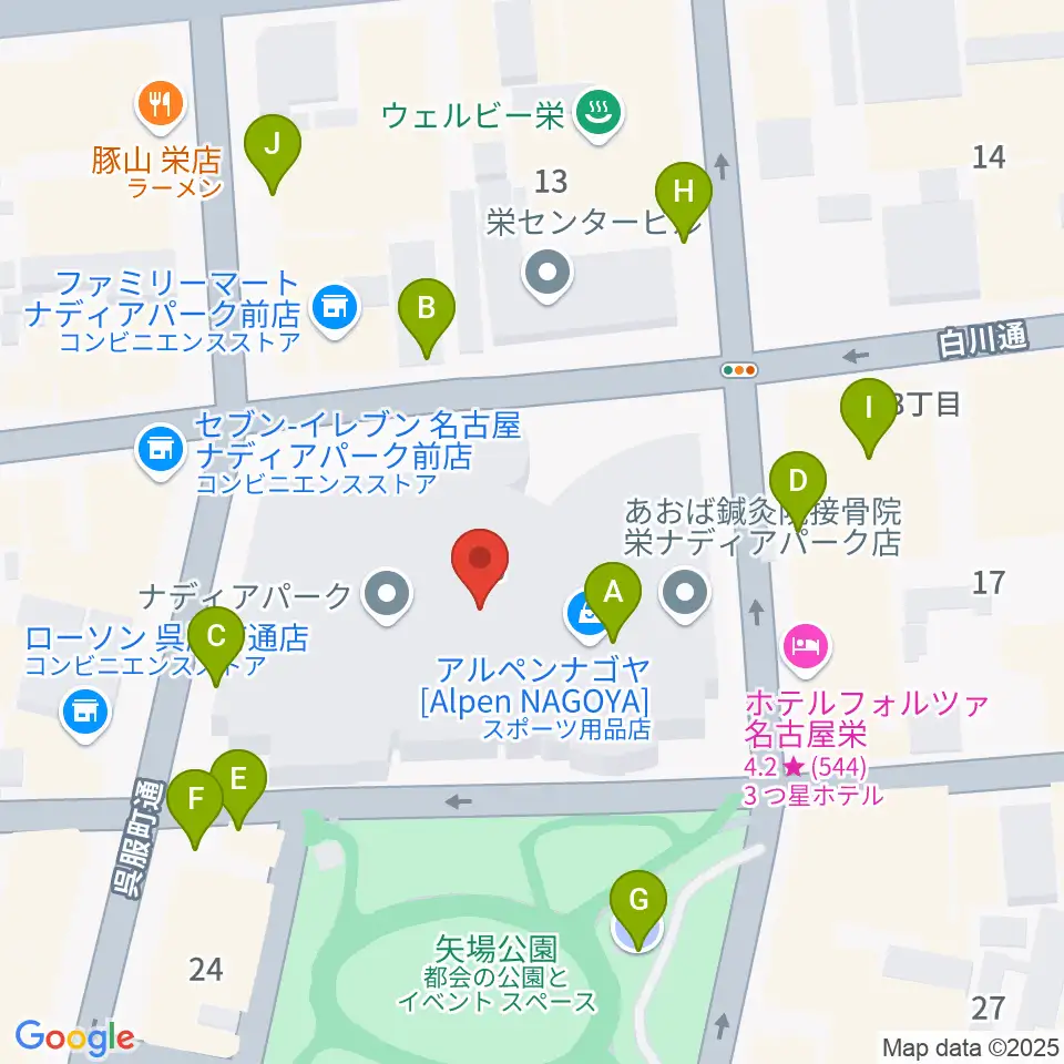 ナディアパーク デザインホール周辺の駐車場・コインパーキング一覧地図