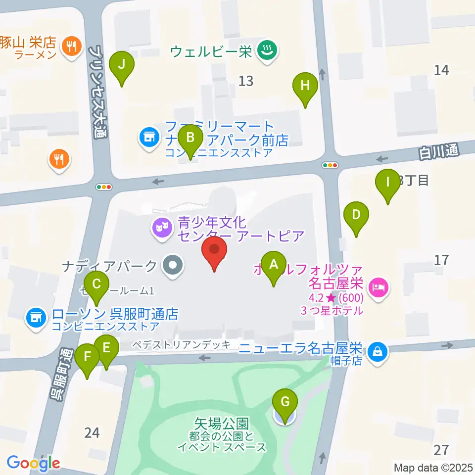 ナディアパーク デザインホール周辺の駐車場・コインパーキング一覧地図