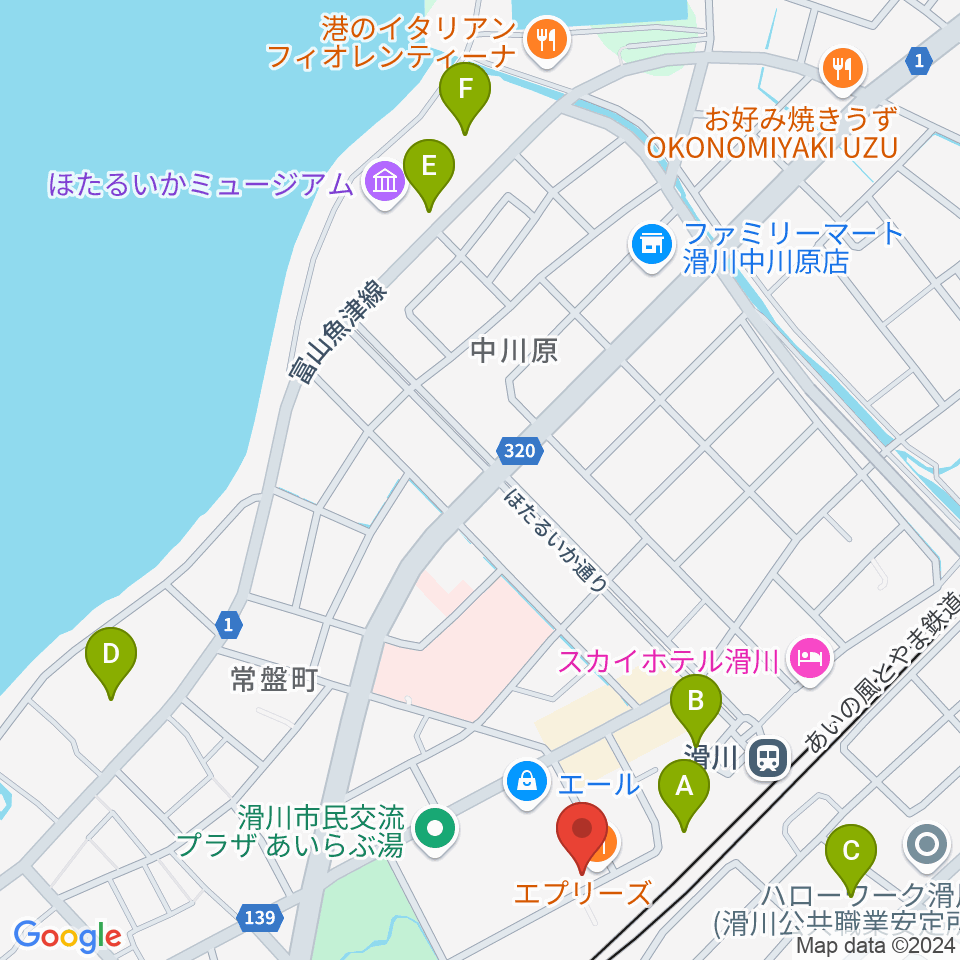 開進堂楽器 MPC滑川周辺の駐車場・コインパーキング一覧地図