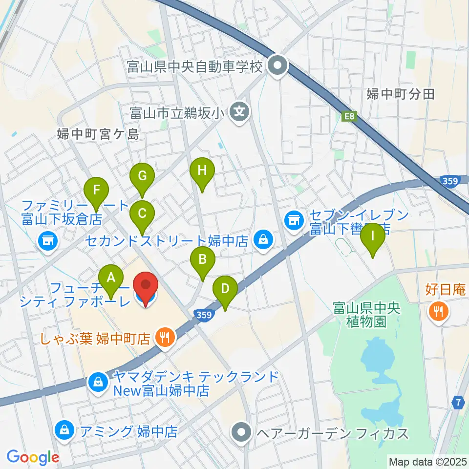 開進堂楽器 MPC婦中周辺の駐車場・コインパーキング一覧地図