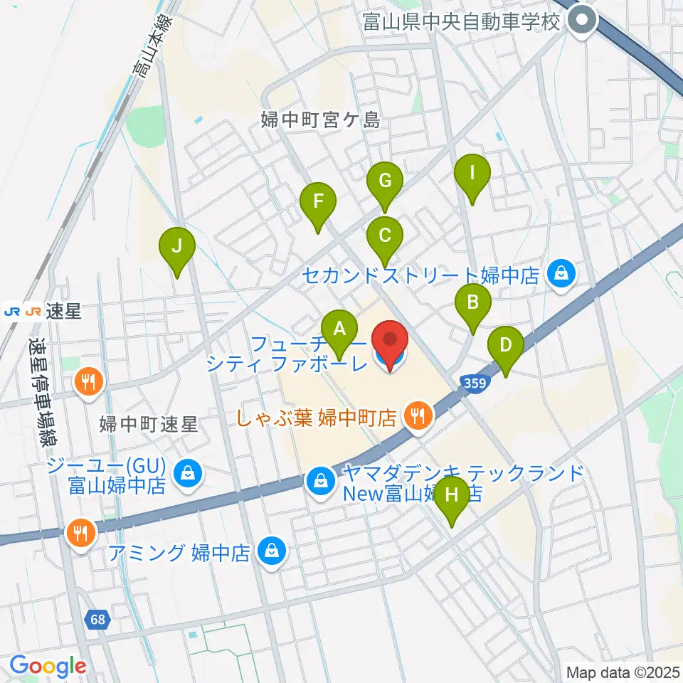 開進堂楽器 MPC婦中周辺の駐車場・コインパーキング一覧地図