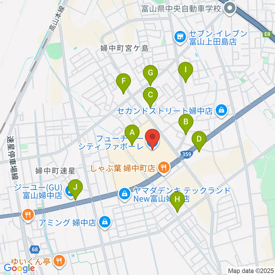 開進堂楽器 MPC婦中周辺の駐車場・コインパーキング一覧地図