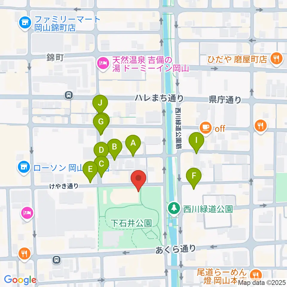 西川アイプラザ周辺の駐車場・コインパーキング一覧地図