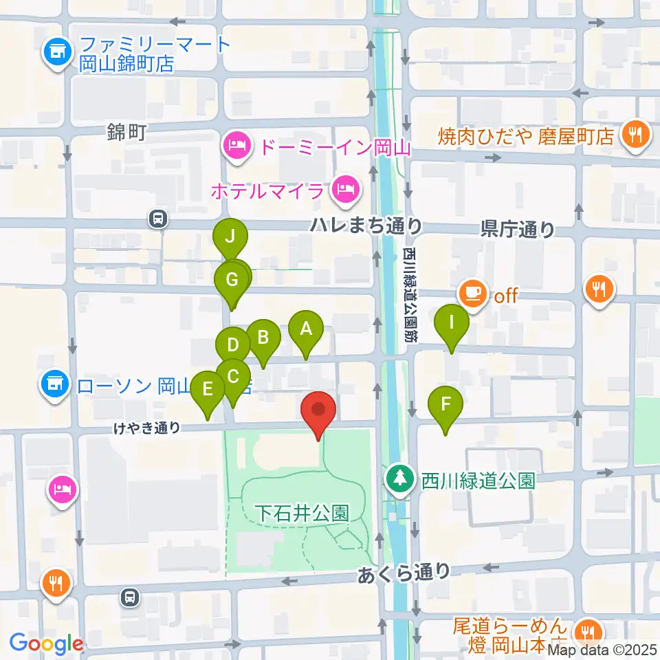 西川アイプラザ周辺の駐車場・コインパーキング一覧地図