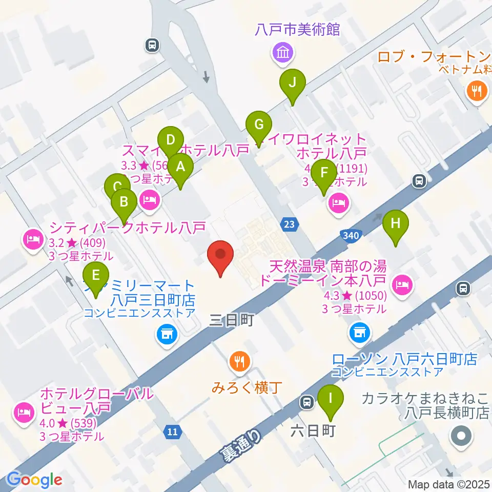 八戸ポータルミュージアムはっち周辺の駐車場・コインパーキング一覧地図