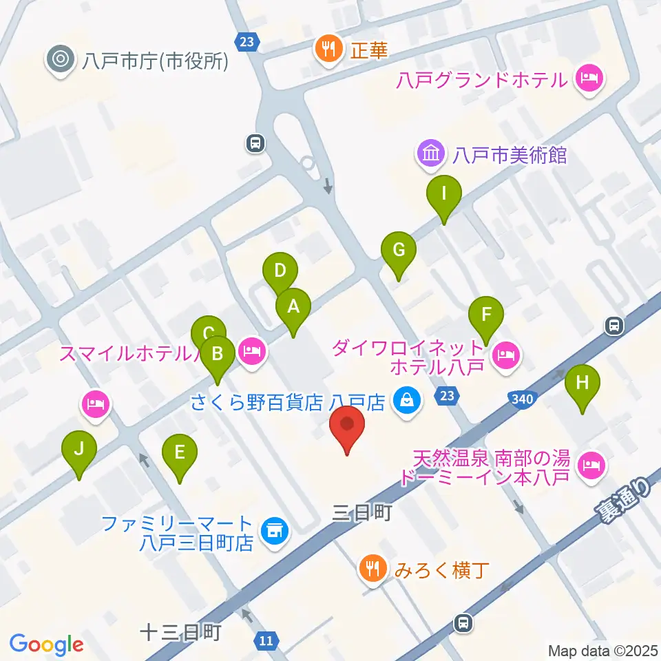 八戸ポータルミュージアムはっち周辺の駐車場・コインパーキング一覧地図