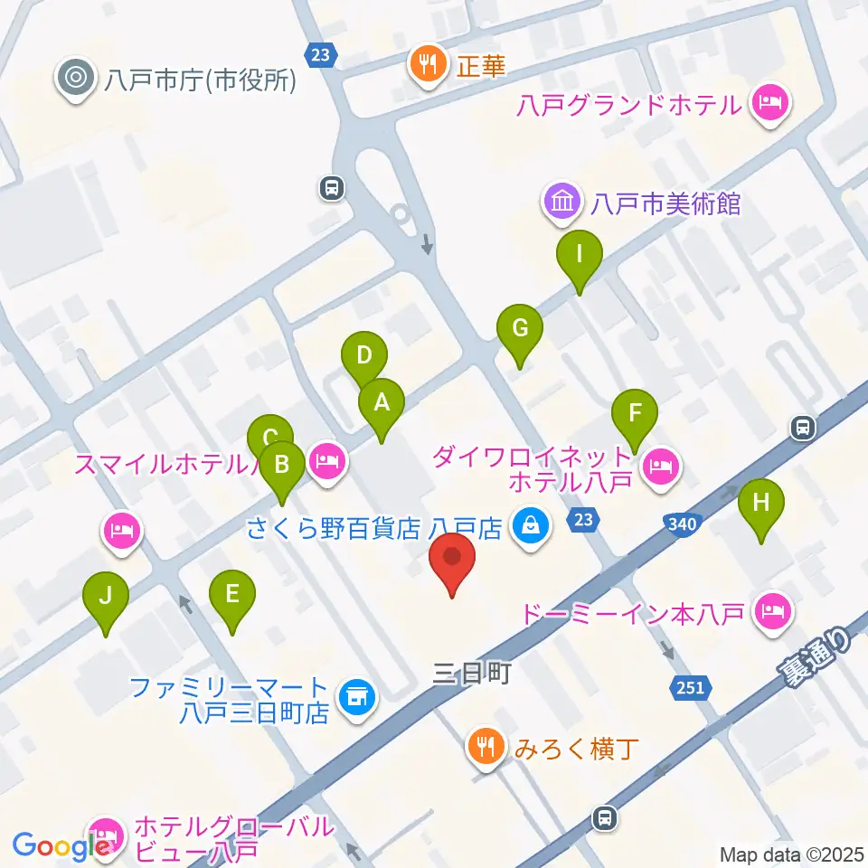 八戸ポータルミュージアムはっち周辺の駐車場・コインパーキング一覧地図
