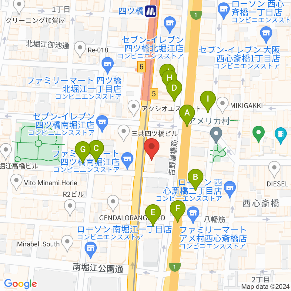 堀江5th street周辺の駐車場・コインパーキング一覧地図