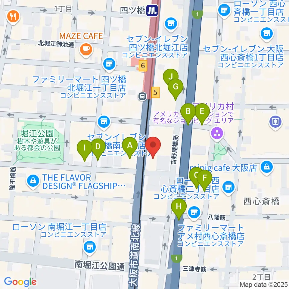 堀江5th street周辺の駐車場・コインパーキング一覧地図