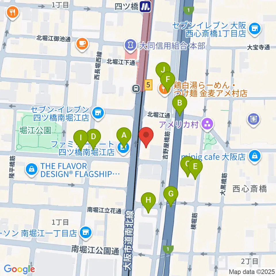 堀江5th street周辺の駐車場・コインパーキング一覧地図