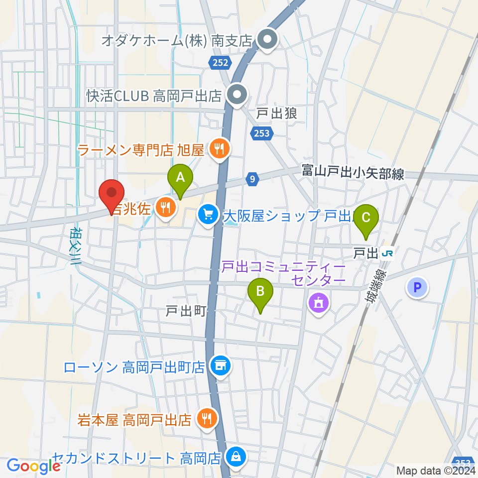 開進堂楽器 MPC戸出周辺の駐車場・コインパーキング一覧地図