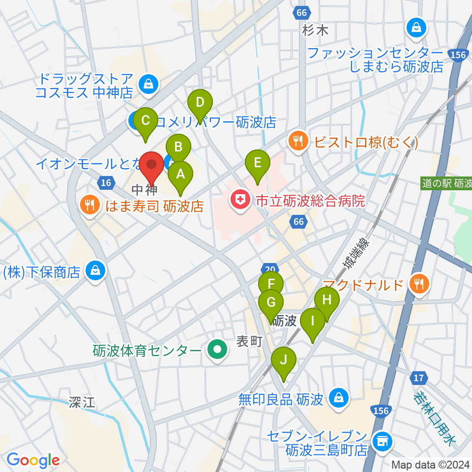 MPC砺波 開進堂楽器周辺の駐車場・コインパーキング一覧地図