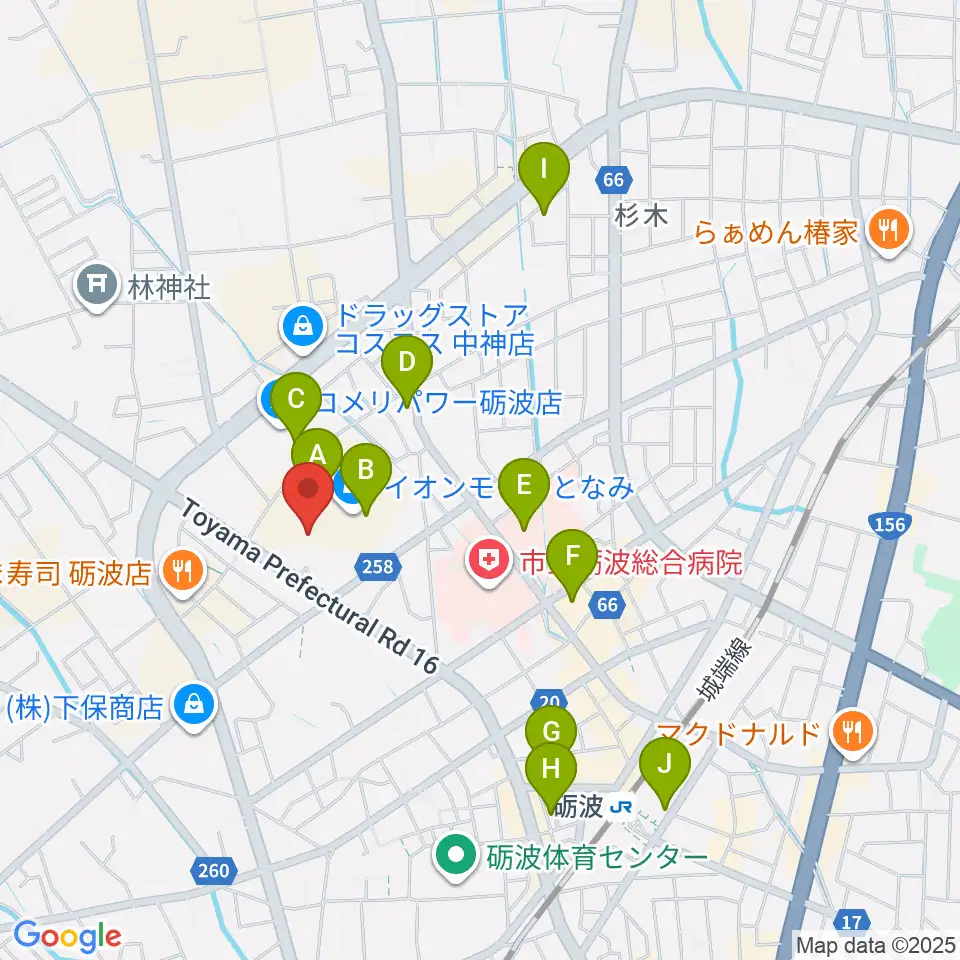 MPC砺波 開進堂楽器周辺の駐車場・コインパーキング一覧地図