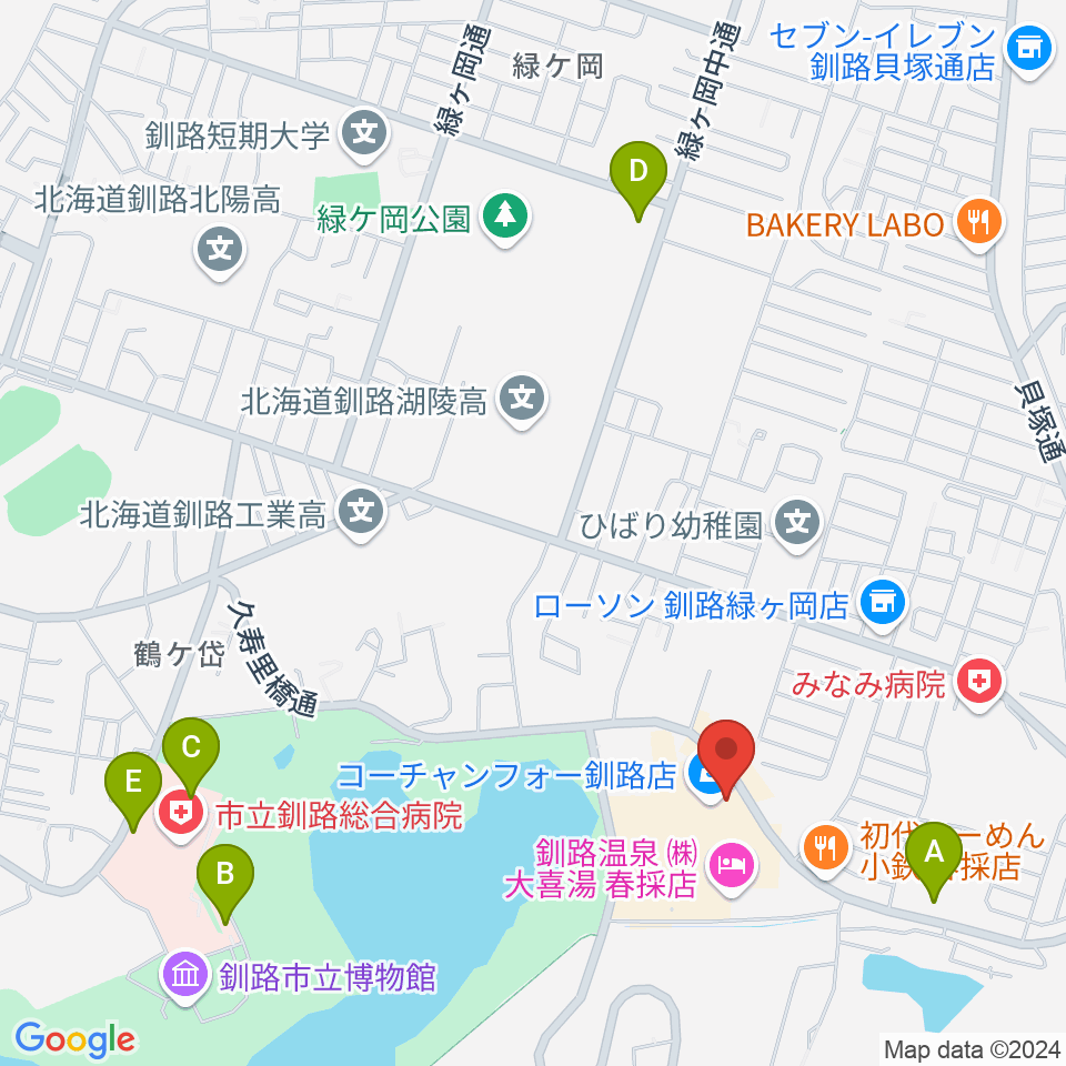 FMくしろ周辺の駐車場・コインパーキング一覧地図