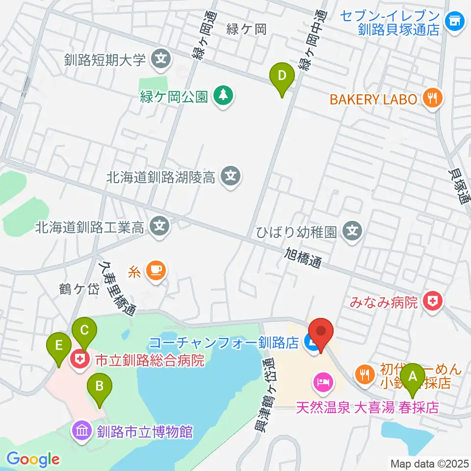 FMくしろ周辺の駐車場・コインパーキング一覧地図