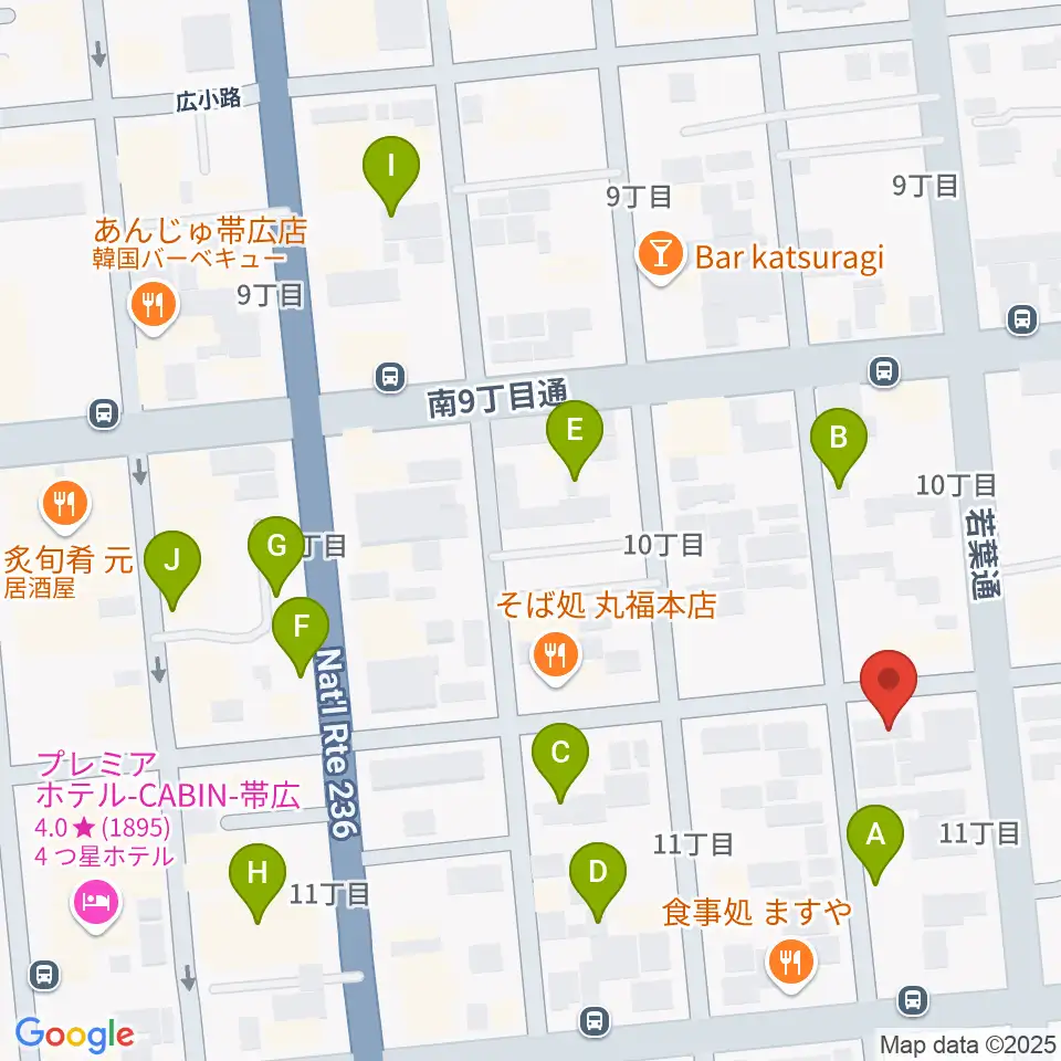 おびひろ市民ラジオ FM WING周辺の駐車場・コインパーキング一覧地図