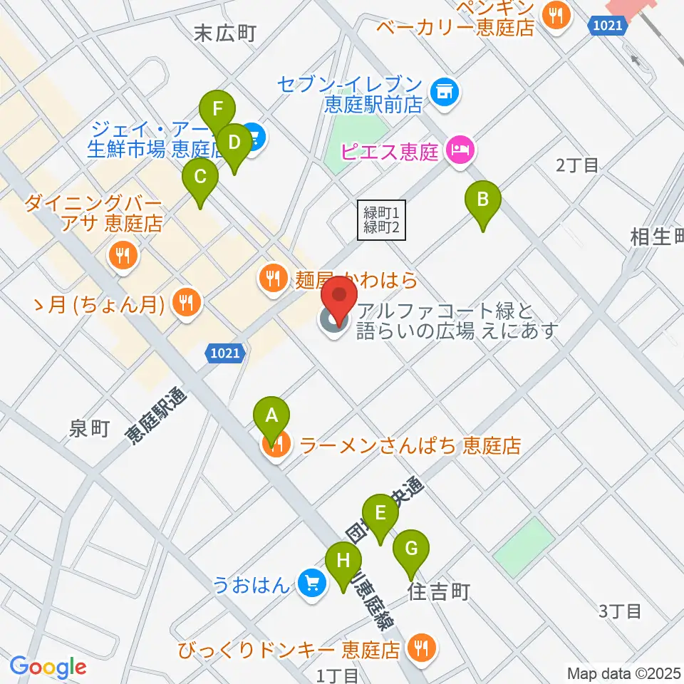 e-niwa（いーにわ）周辺の駐車場・コインパーキング一覧地図