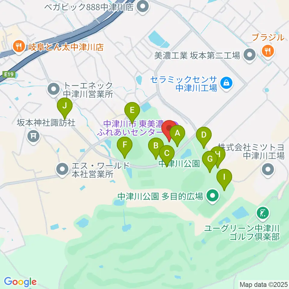 東美濃ふれあいセンター周辺の駐車場・コインパーキング一覧地図