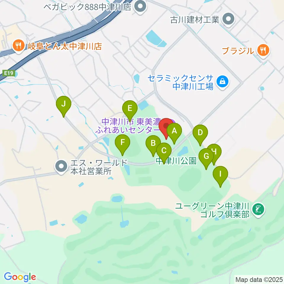 東美濃ふれあいセンター周辺の駐車場・コインパーキング一覧地図