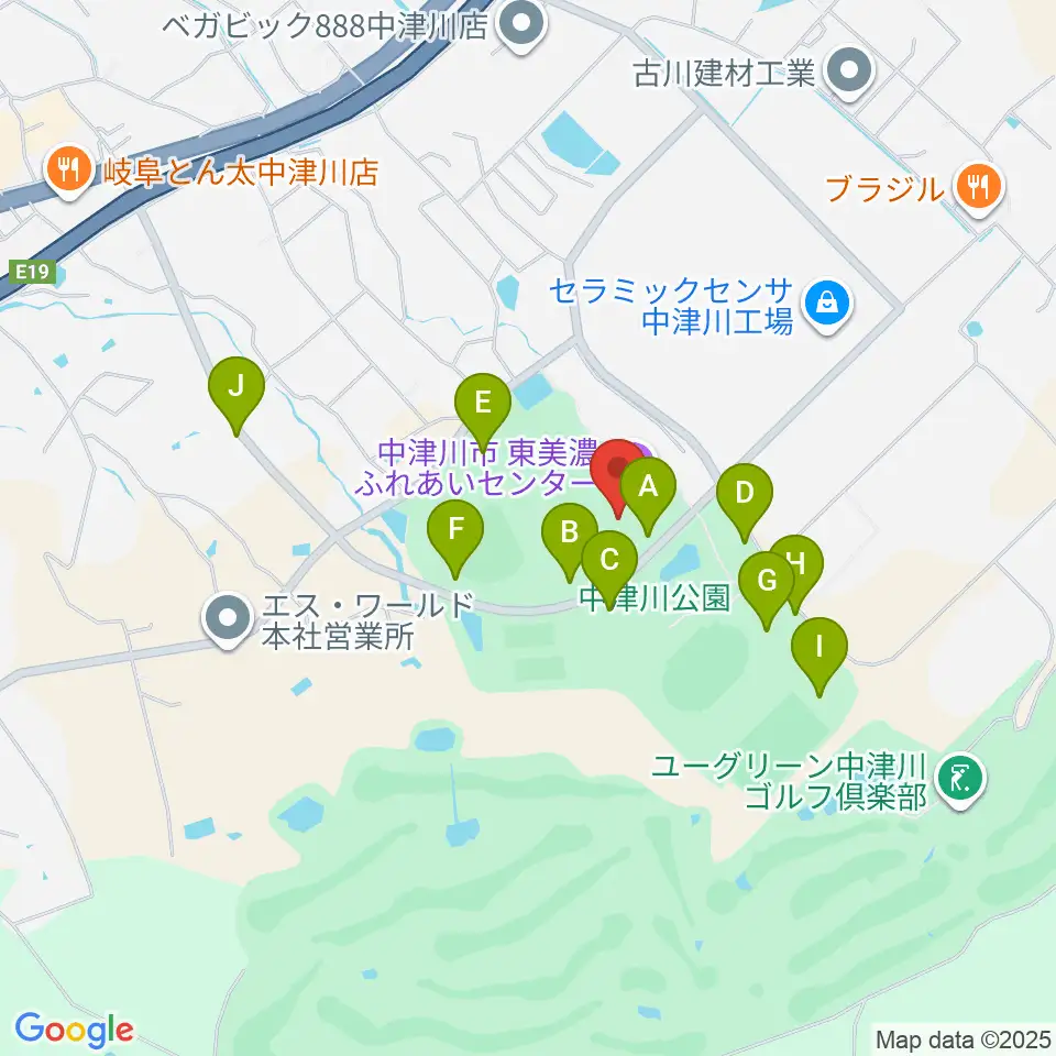 東美濃ふれあいセンター周辺の駐車場・コインパーキング一覧地図
