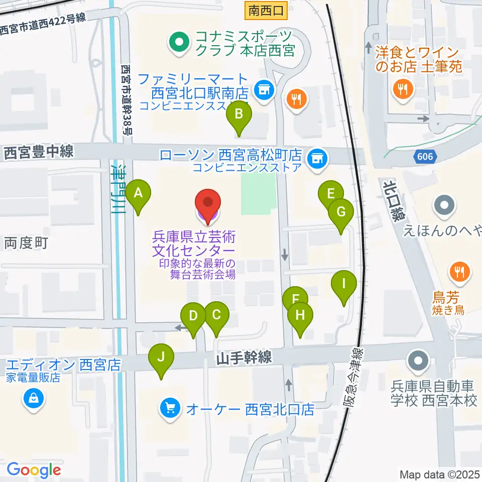 兵庫県立芸術文化センター KOBELCO大ホール周辺の駐車場・コインパーキング一覧地図