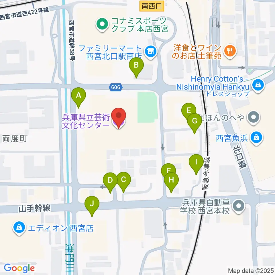 兵庫県立芸術文化センター 阪急中ホール周辺の駐車場・コインパーキング一覧地図