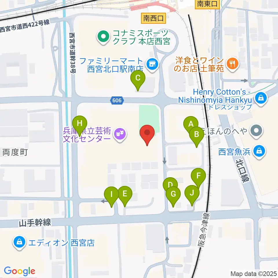 兵庫県立芸術文化センター 神戸女学院小ホール周辺の駐車場・コインパーキング一覧地図