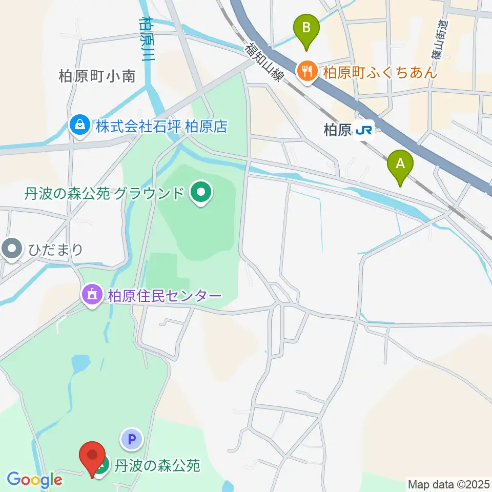 丹波の森公苑ホール周辺の駐車場・コインパーキング一覧地図