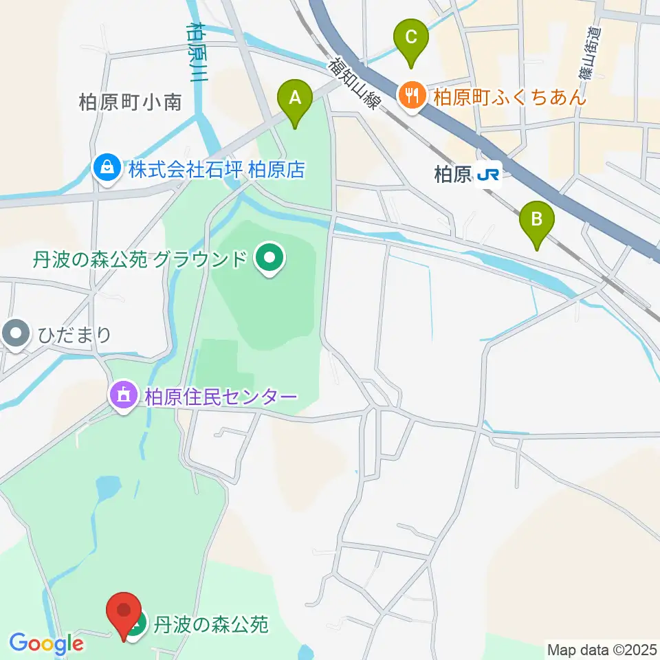 丹波の森公苑ホール周辺の駐車場・コインパーキング一覧地図