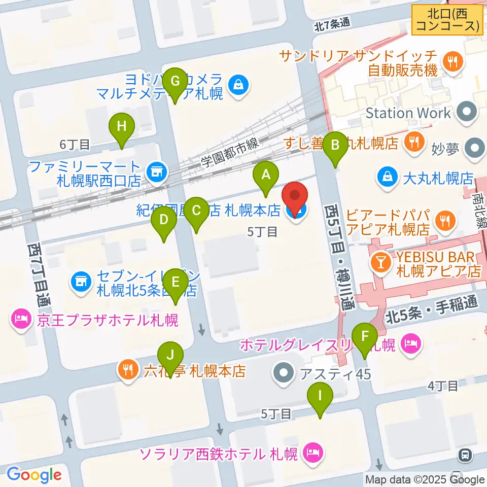 札幌センター ヤマハミュージック周辺の駐車場・コインパーキング一覧地図