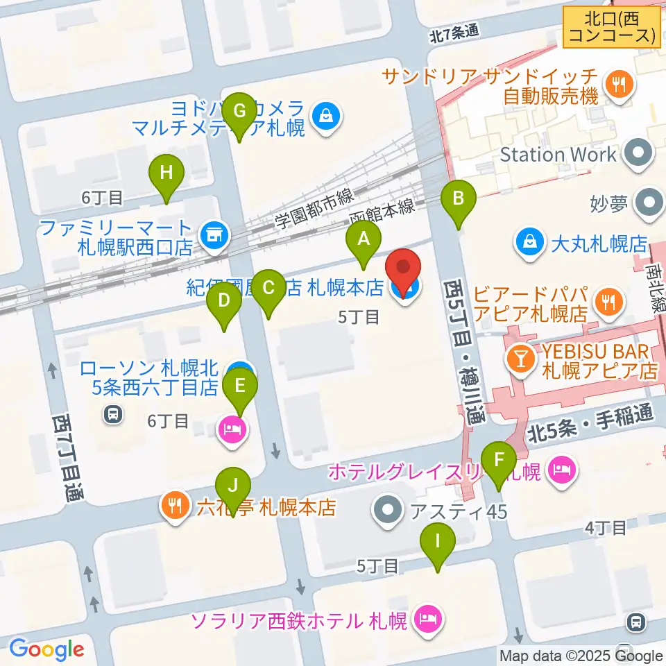 札幌センター ヤマハミュージック周辺の駐車場・コインパーキング一覧地図
