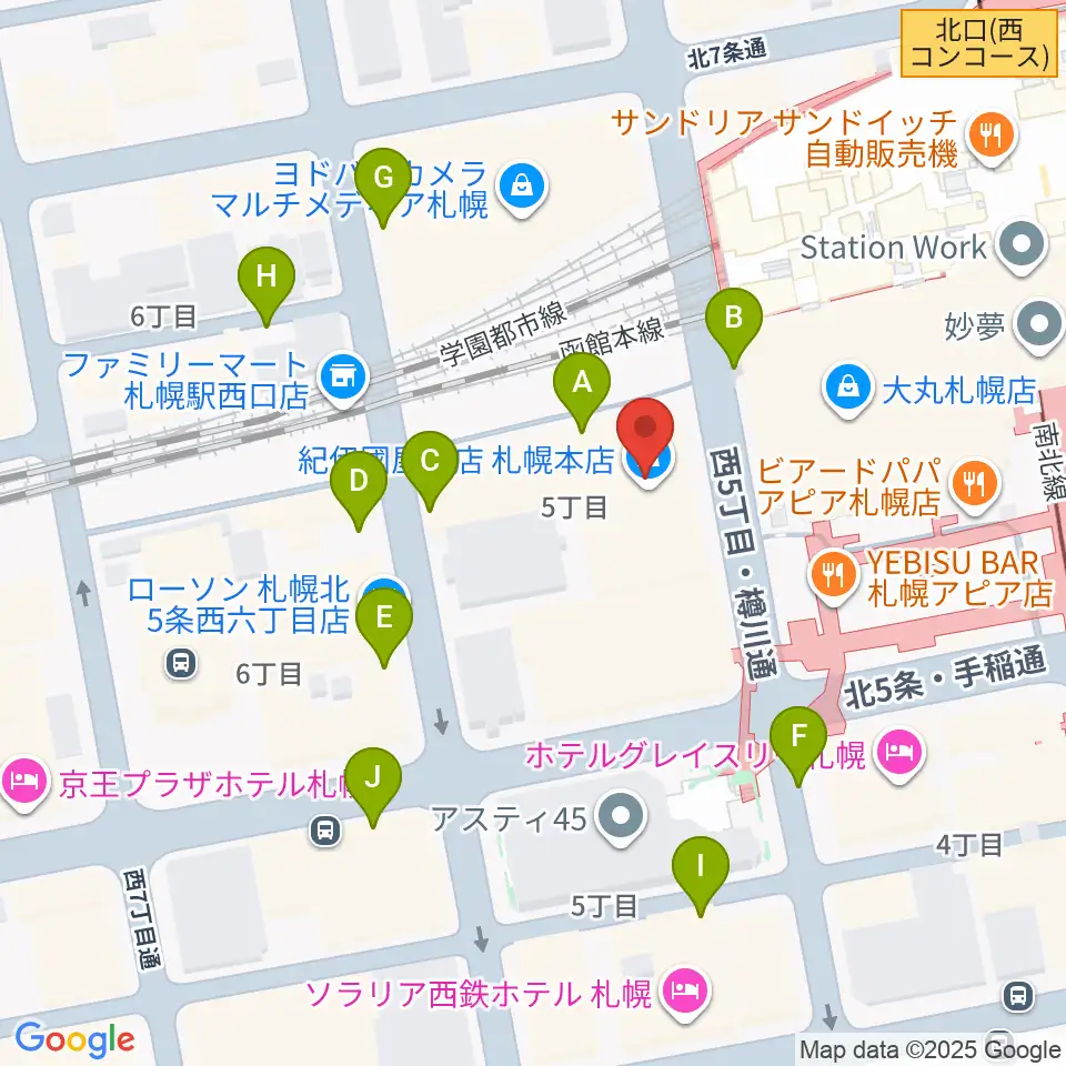 札幌センター ヤマハミュージック周辺の駐車場・コインパーキング一覧地図