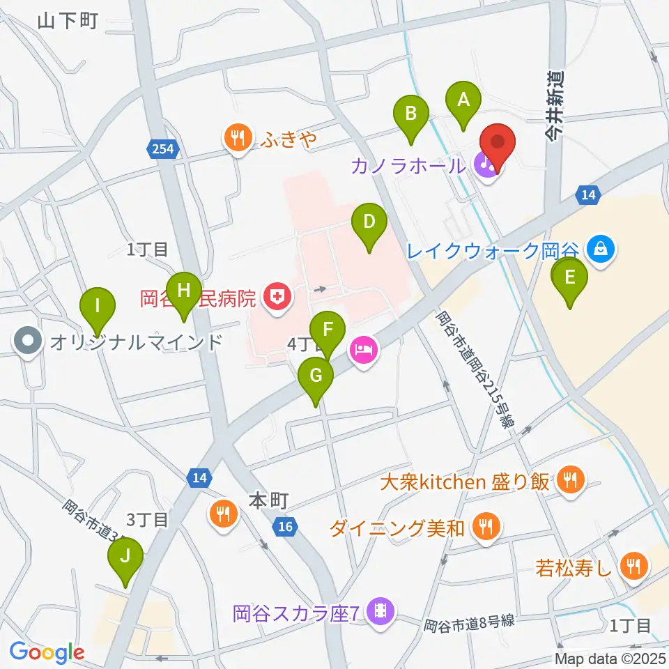 カノラホール 岡谷市文化会館周辺の駐車場・コインパーキング一覧地図